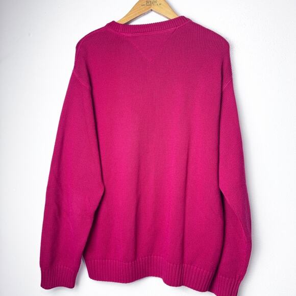 Vintage Tommy Hilfiger Red Cotton Shaker Crewneck Pullover Sweater Men’s Size XL - Picture 12 of 12